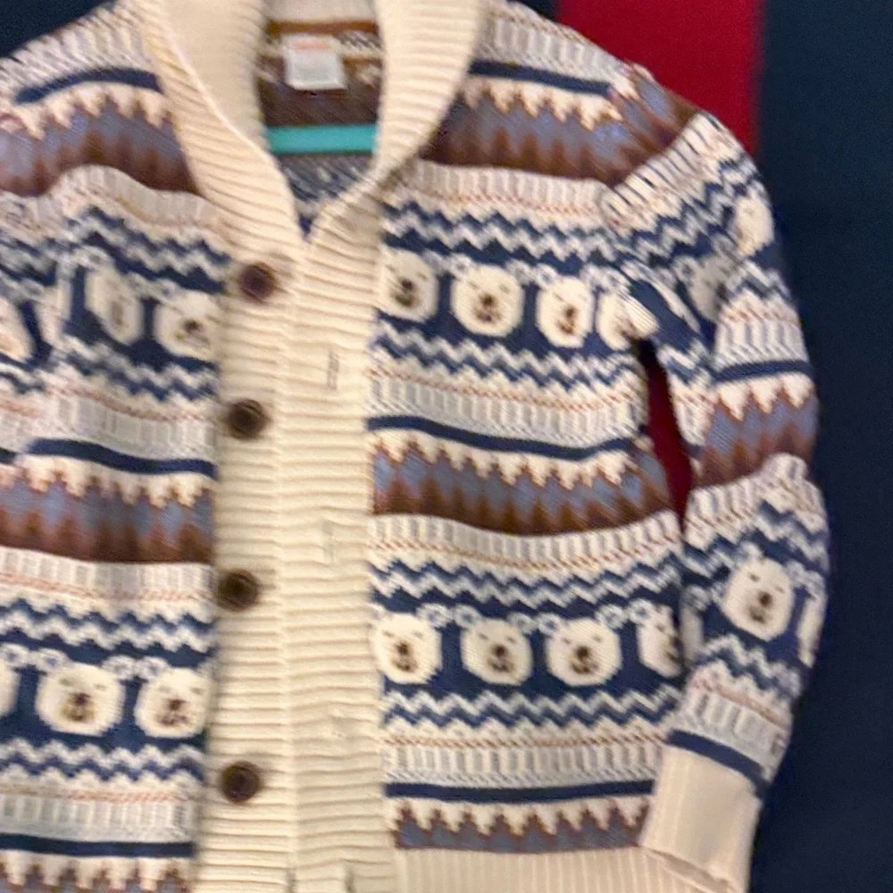 Gymboree Cream and Blue winter Sweater